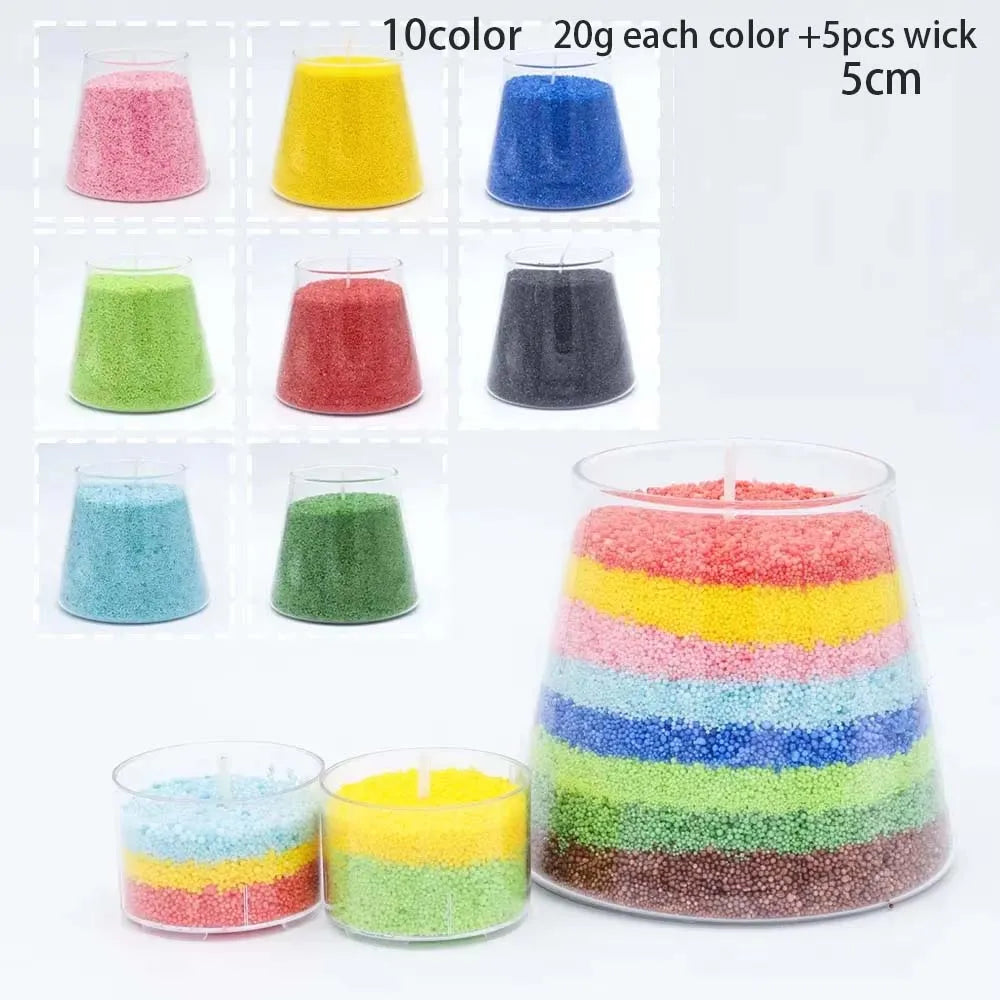Colorful Pearl Sand Wax Candle Kit 20g + 5 Wicks – DIY Making Candle Making Kit Zpaxo set 1