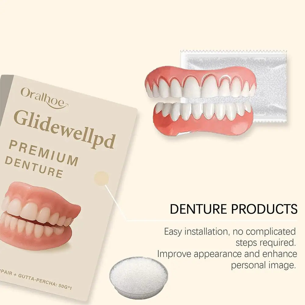 Silicone Denture Set – Reusable Realistic Fake Teeth Upper & Lower Silicone Denture Set Zpaxo