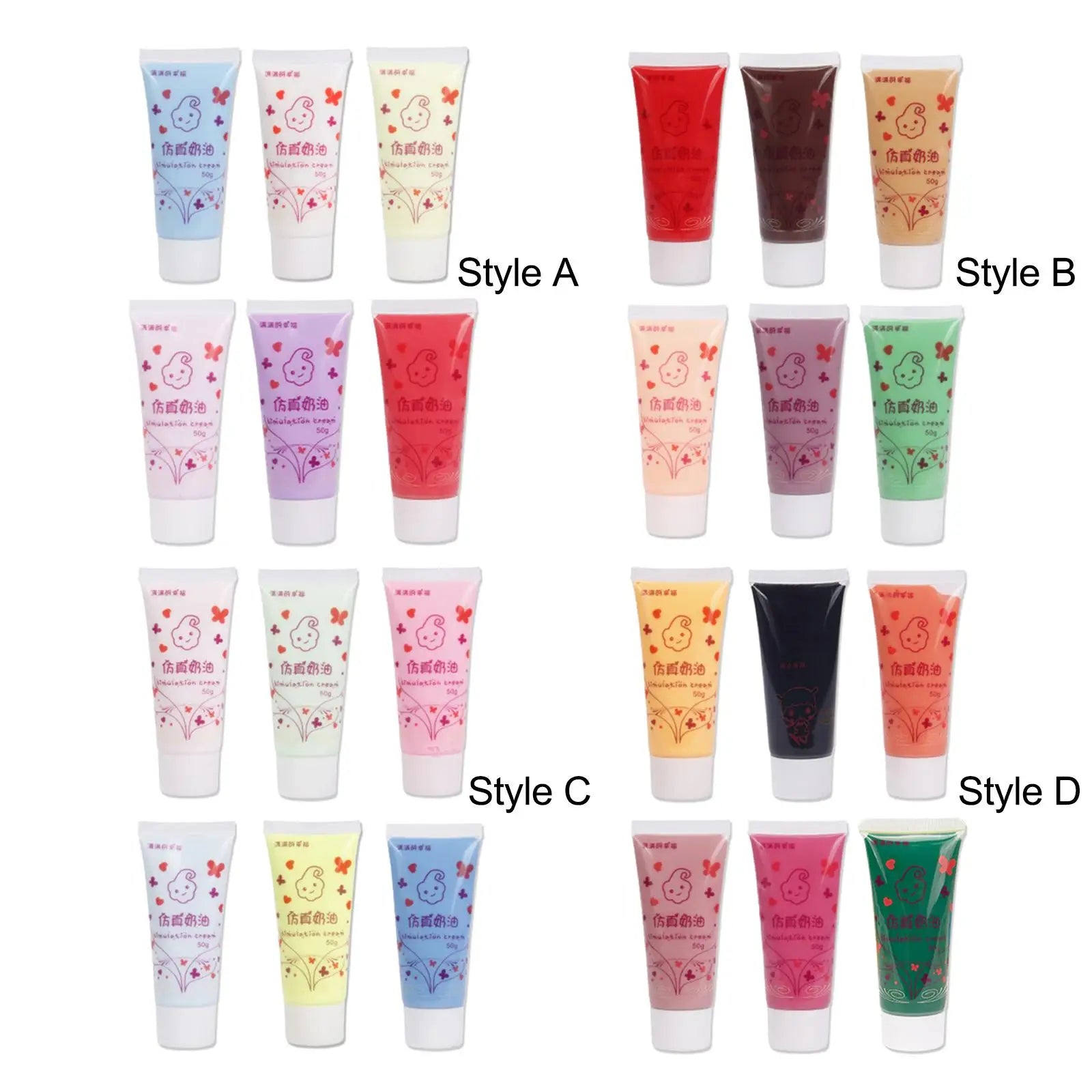 6x Cream Clay Glues DIY Phone Case Cream Adhesive Simulation Whipped Cream Glue Set Handmade for Mirror Jewelry Making Crafting Zpaxo