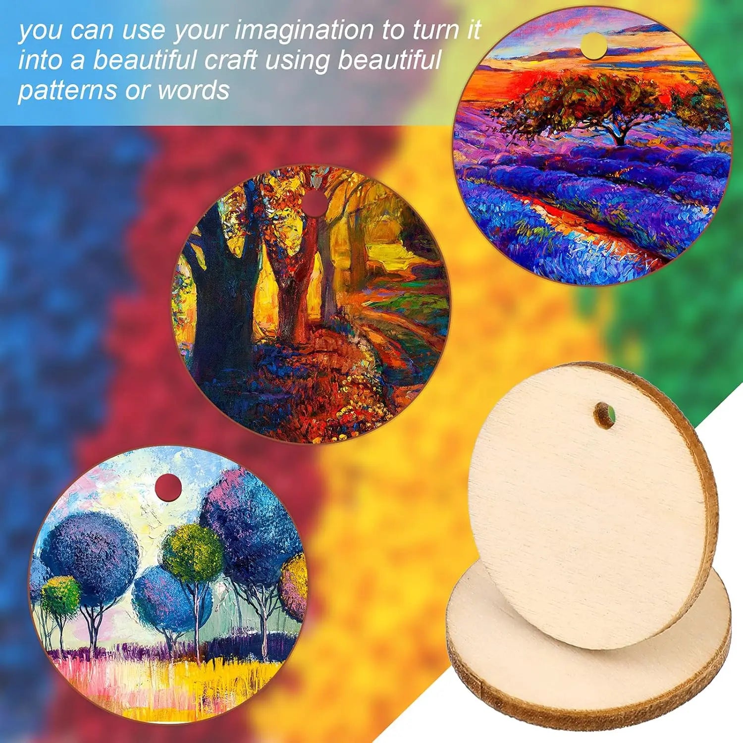 Unfinished Wood Circle Pendants 50/100 Pcs – Round Wooden Discs Wood Craft Blanks Zpaxo