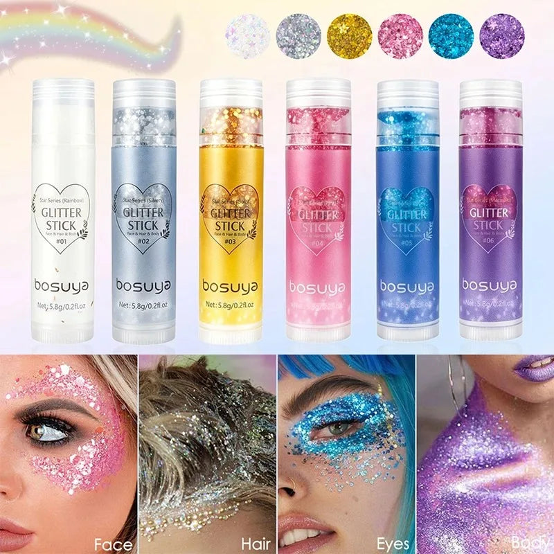 Sparkling Sequins Glitter Gel Stick Pearl Sequin Face Body Cosmetic