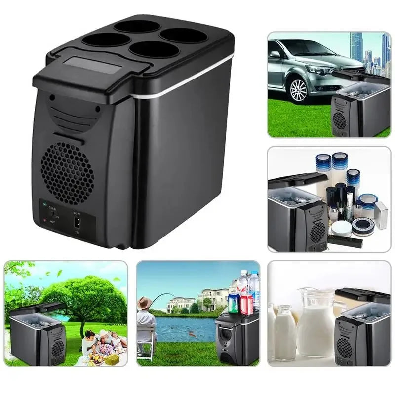 6L 12V Portable Car Mini Fridge – Cooling & Heating Ice Box
