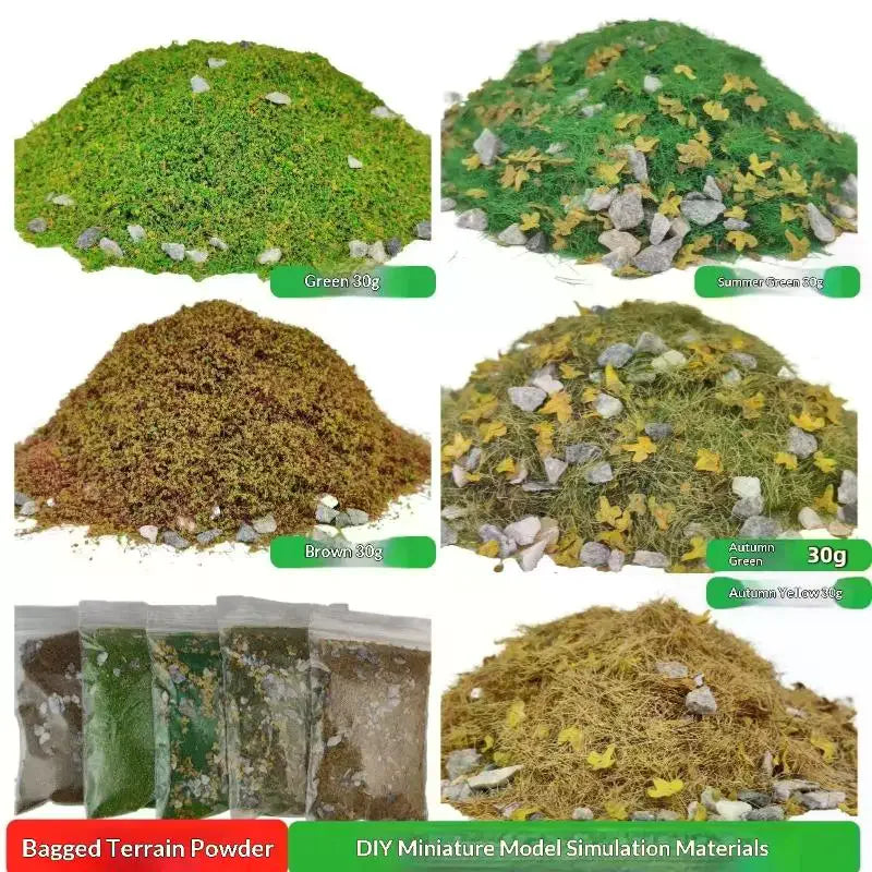 30g/bag Simulated Lawn Sand Table Miniature Landscape Layout With Stone Vegetation DIY Model Mixed With Stone Grass Powder Zpaxo