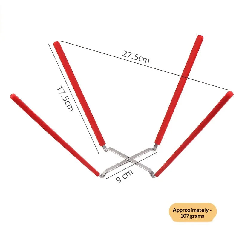 2026 New Cake Inverted Cooling Rack with Four Claws Stainless Steel Silicone Folding Baking Tool Cake Embryo Cooling Rack Zpaxo Red