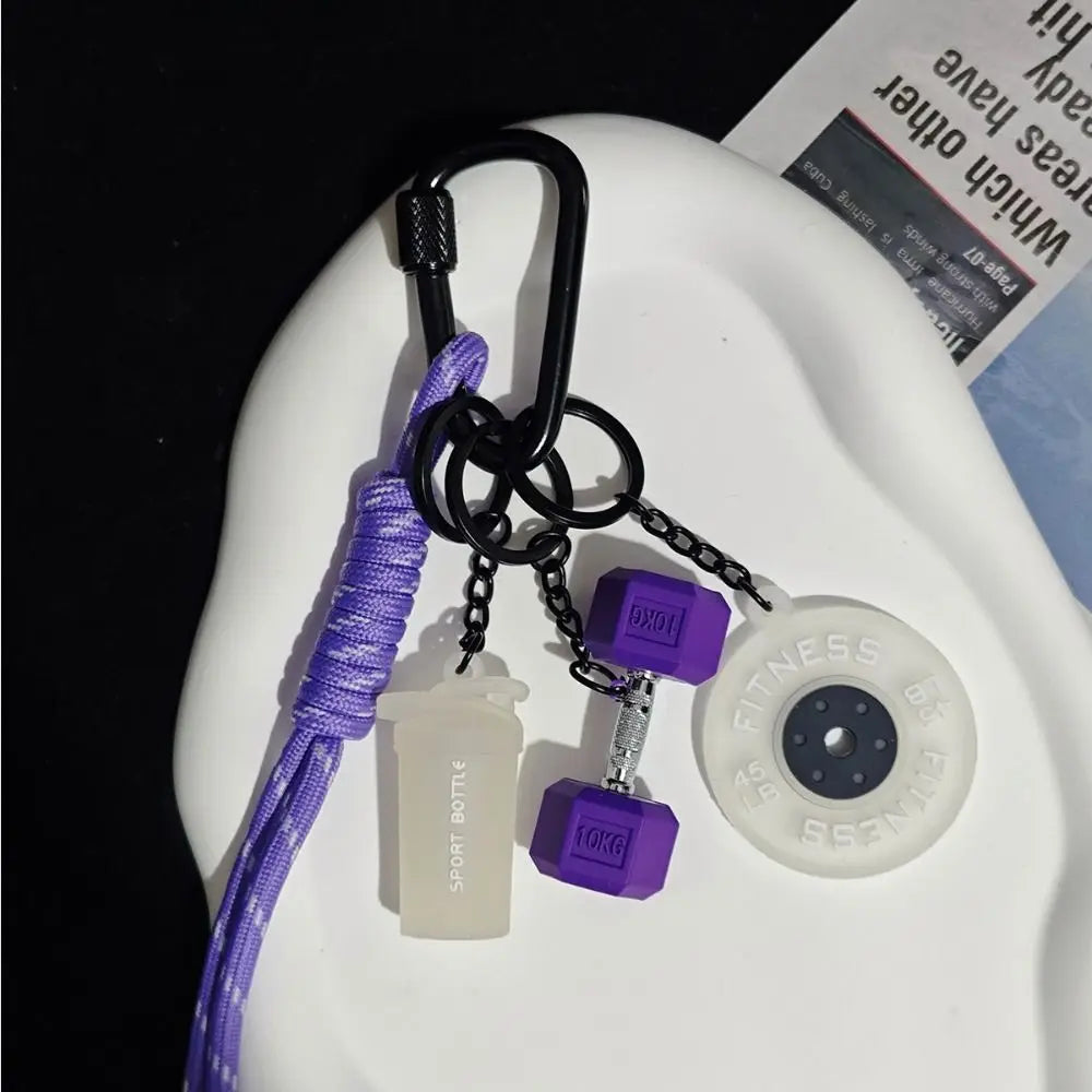 Dopamine Fitness Series Pendant Barbell Plates Detachable Key Chain Zpaxo