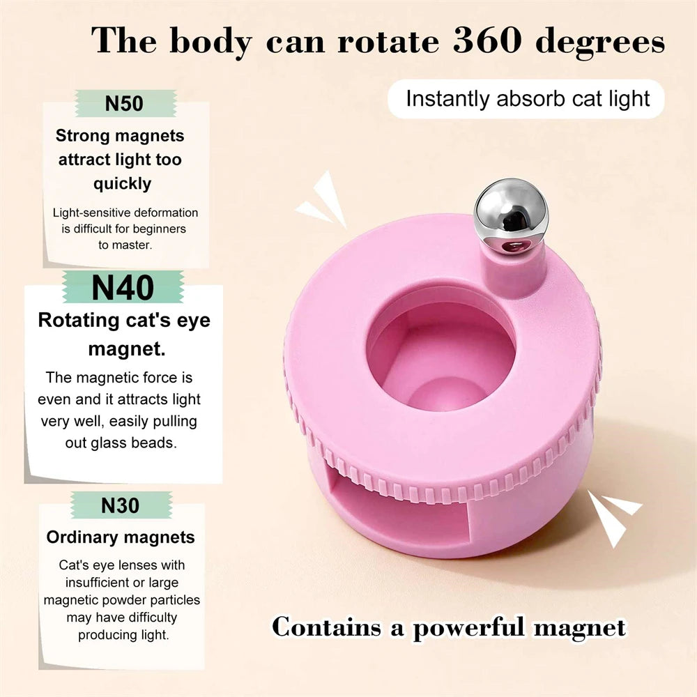 Multifunctional Rotating Cat Eye Nail Magnet Wide Light Glass Bead Zpaxo