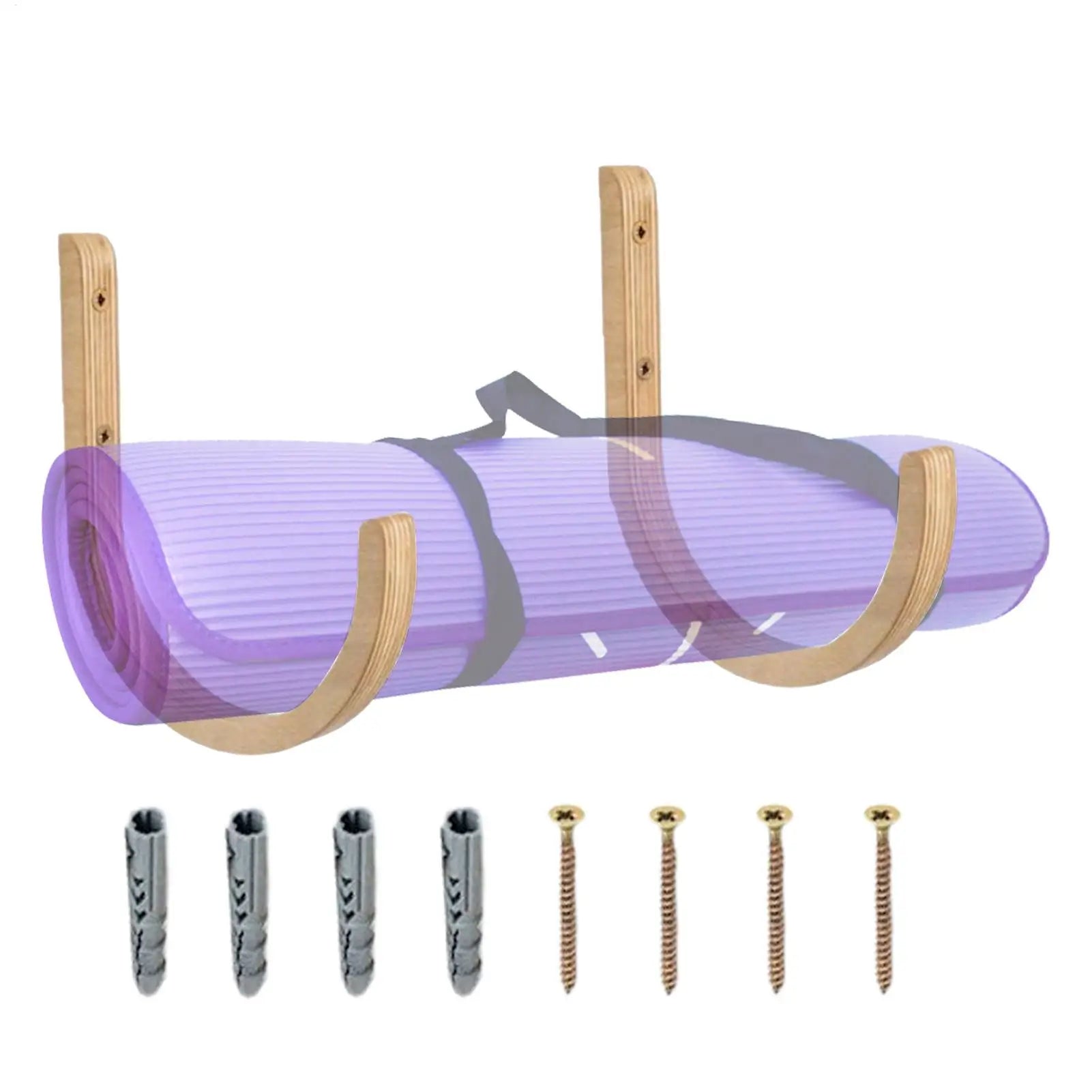 Yoga Mat Organizer Wooden Screws Accessories Exercise Rack Home