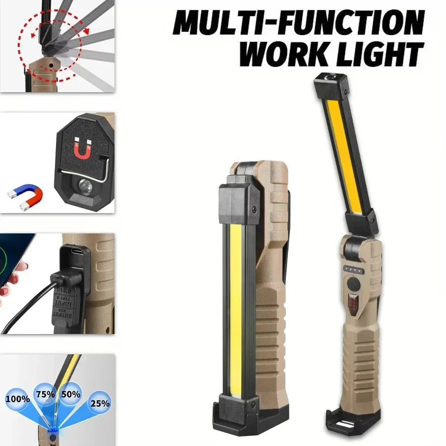 KDULIT Foldable COB LED Work Light – Rechargeable Magnetic Lantern