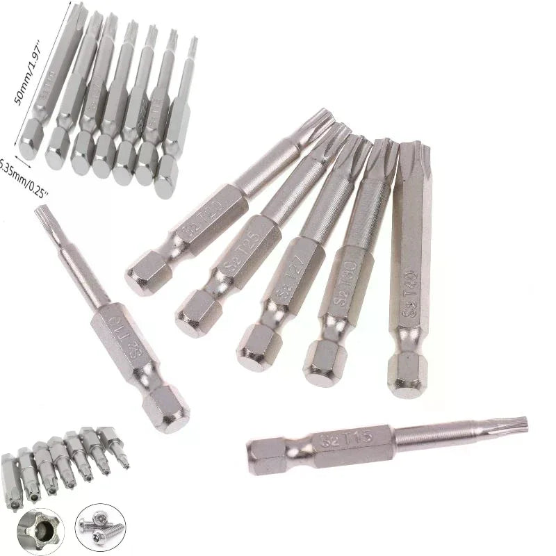S2 Magnetic Star Screw Driver 5 Point Screwdriver Bits 1 4 Hex Shank Zpaxo