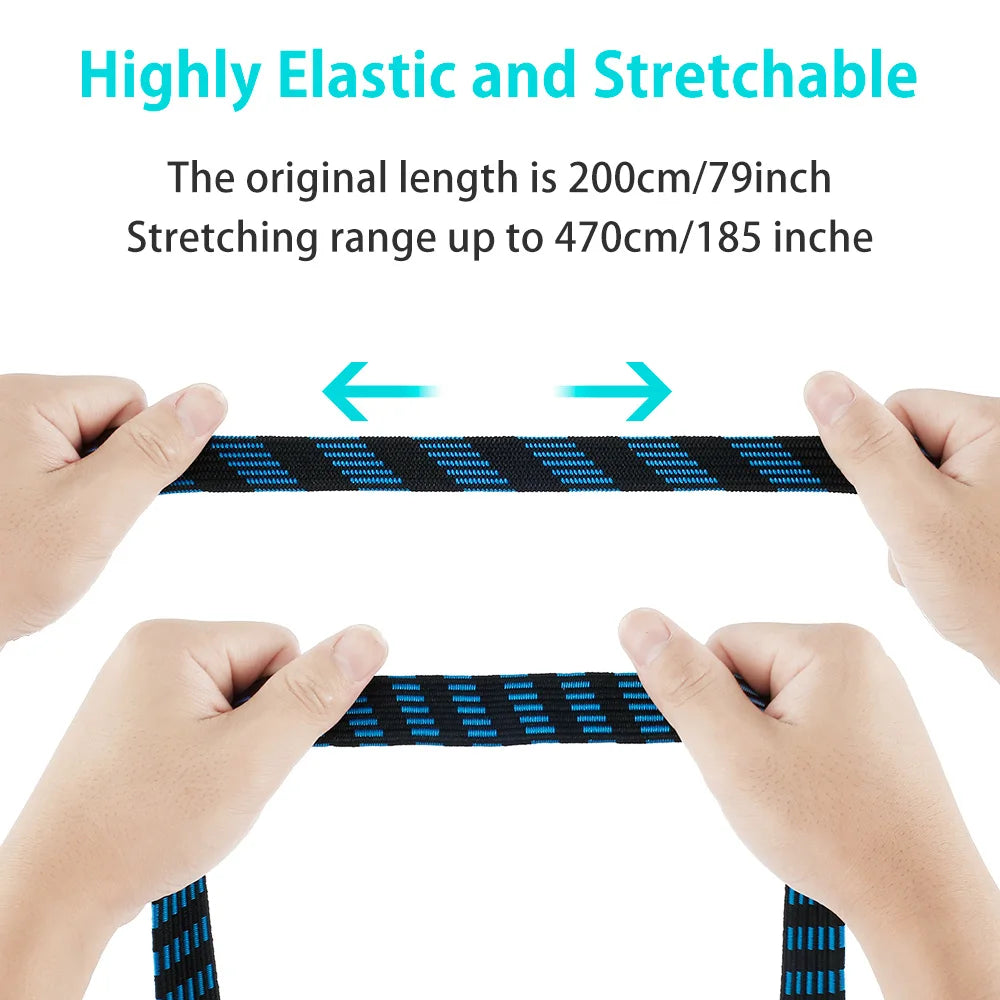 5Pcs Bungee Cords Elastic Bungees Cords with Hooks Heavy Duty Luggage Bungee Straps Anti-slip Flat Elasticity Rope for Zpaxo