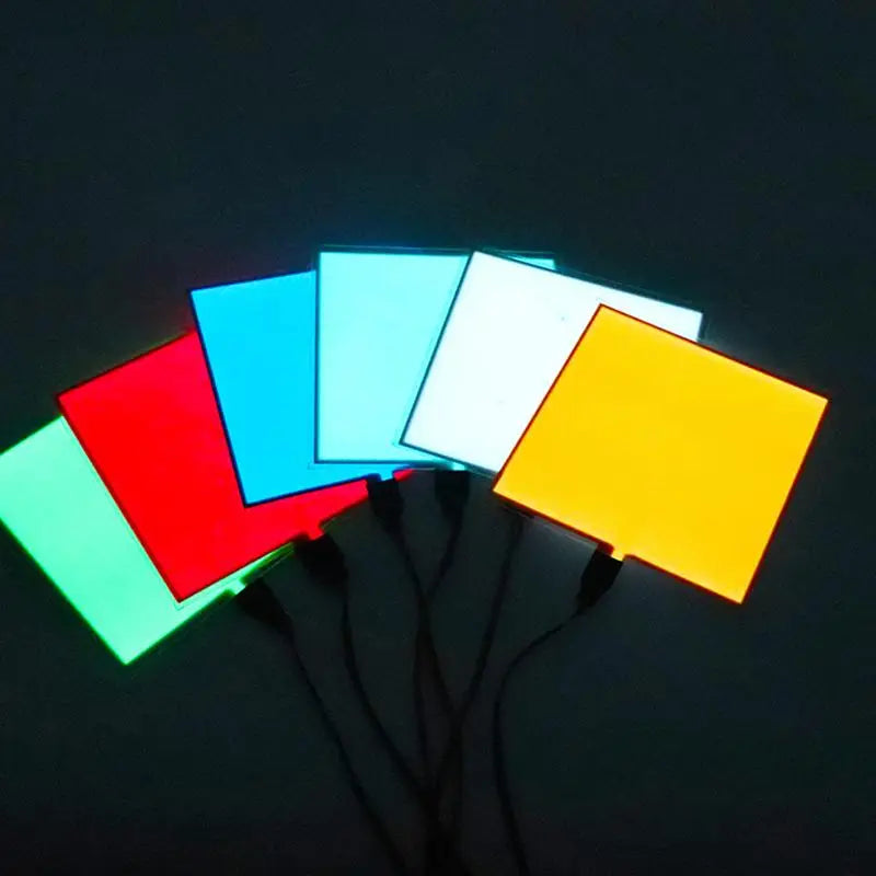12V 10x10cm EL Flexible Electroluminescent Cold Light Source Cuttable Zpaxo