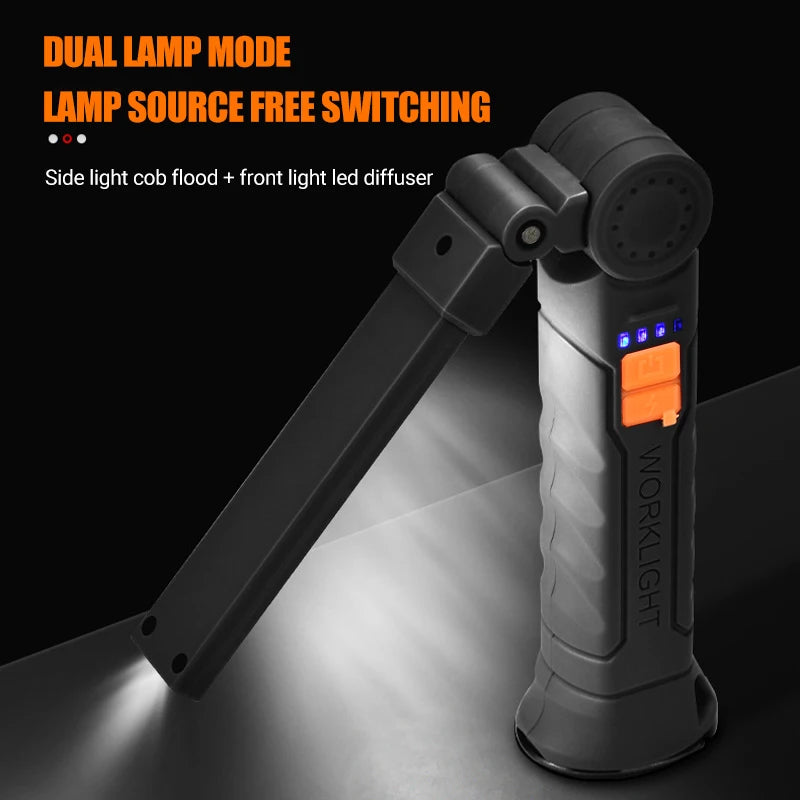KDULIT Magnetic LED Work Light – Type-C Rechargeable Camping Lamp