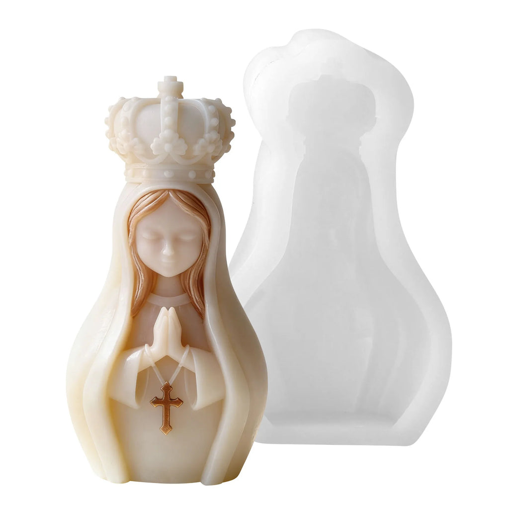 3D Virgin Mary Silicone Candle Mold – DIY Religious Craft