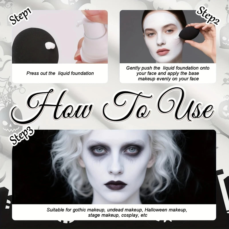 Matte White Liquid Foundation Makeup Buildable Coverage Primer Zpaxo