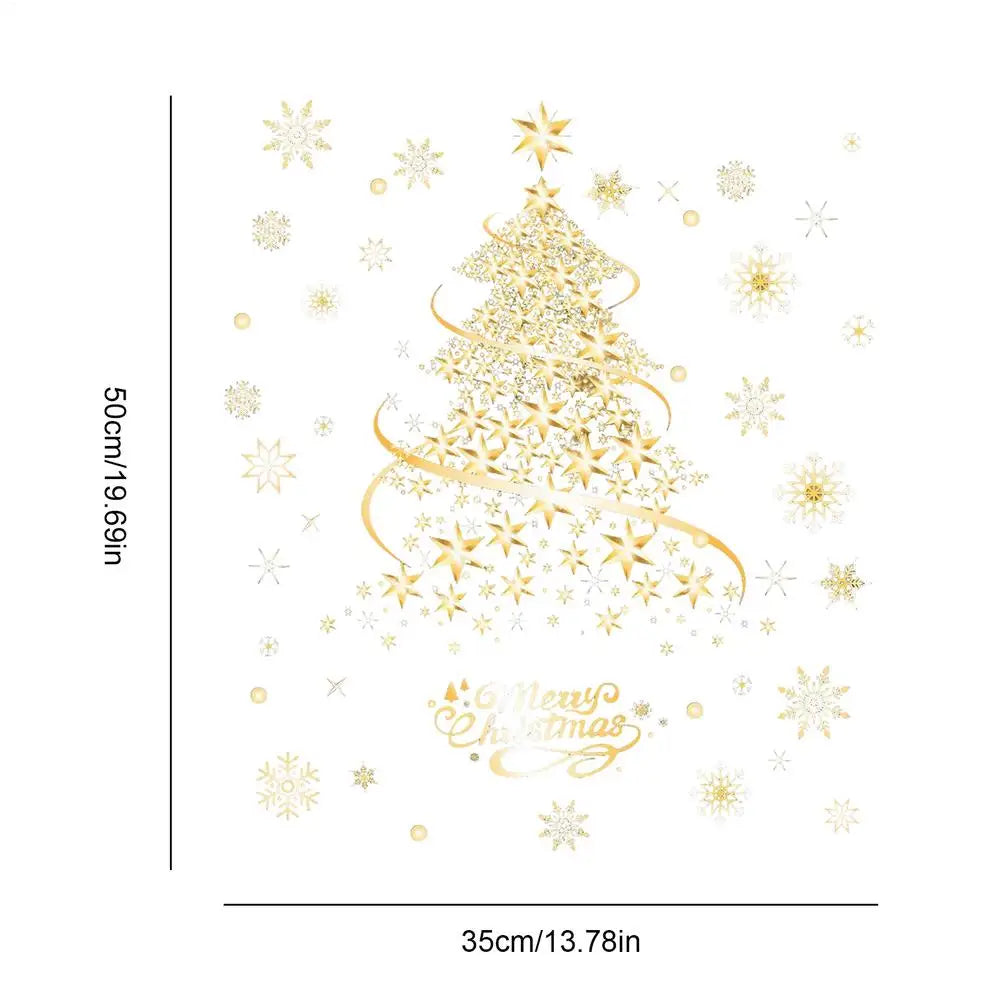 Christmas Window Decals 2 Sheets Reusable Static Clings Tree Seasonal