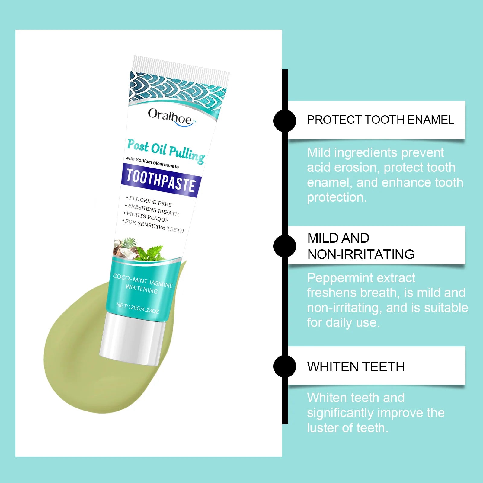 Coconut Oil Whitening Toothpaste – Remove Plaque & Stains Whitening Toothpaste Zpaxo