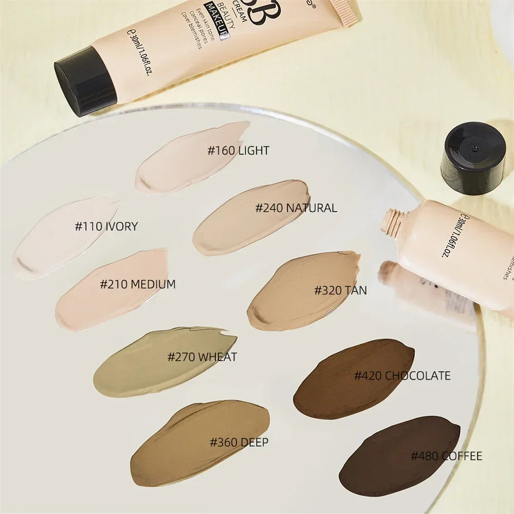 Natural Coffee BB Cream Whitening Waterproof Lasting Moisturizing Foundation Full Cover Facial Blemishes Acne Concealer Cosmetic Zpaxo