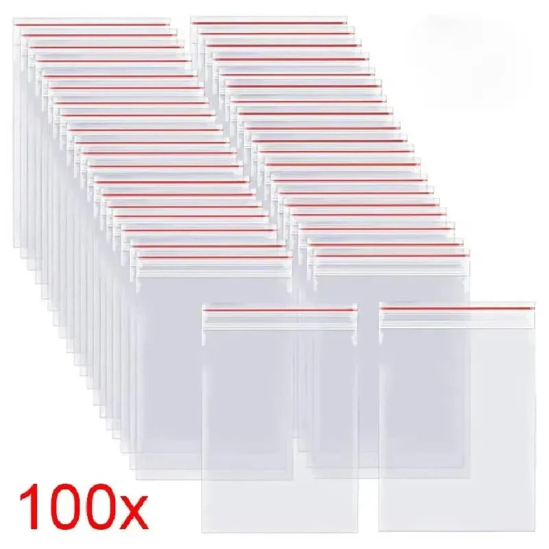 Zip Lock Clear Plastic Bags 100/200/300pcs | Reclosable PE Bags