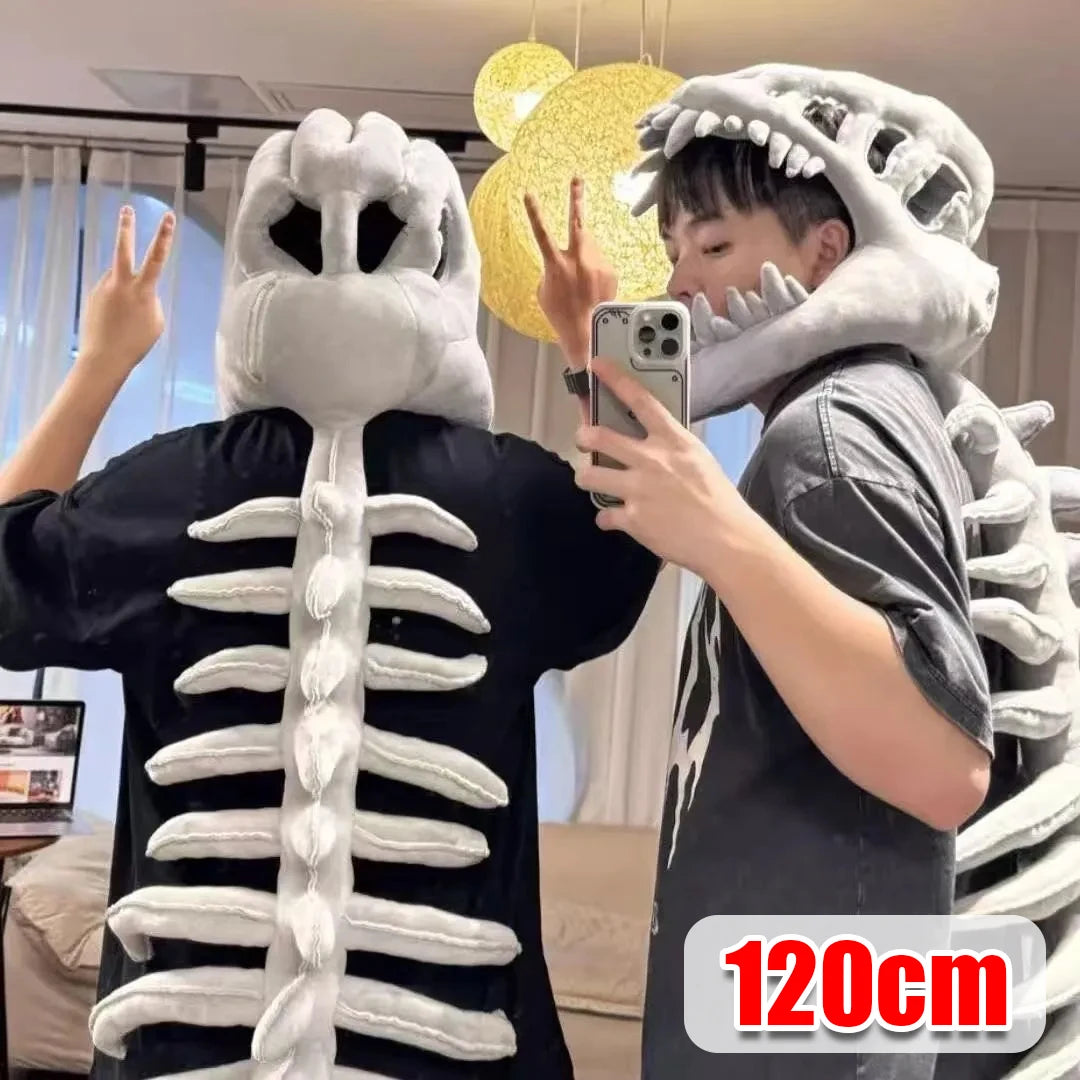 2026 Chinese Dinosaur Skeleton Plush Hoodie Roleplay Costume Mask Toy