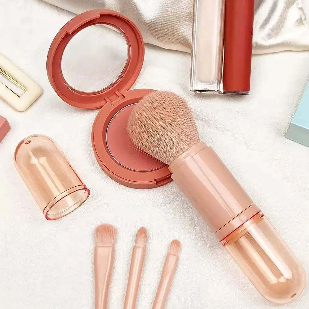 4-in-1 Makeup Brush Portable Professional Cosmetic Retractable Blush Zpaxo