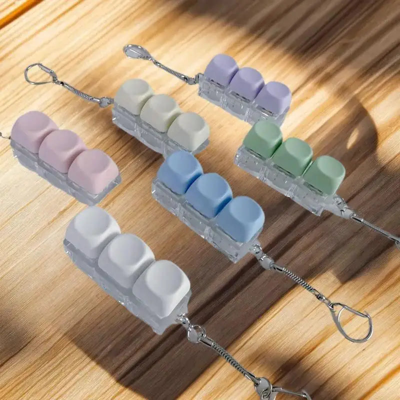 Interactive LED Keycap Fidget Keychain Macaron Colors DIY Keyboard Zpaxo