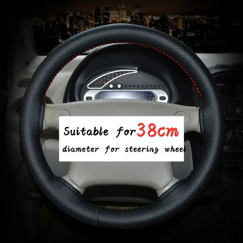 DIY Car Steering Wheel Braid Cover Fiber Leather Needle Skidproof