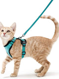 Summer Cat Dog Harness Lead Leash Adjustable Vest Polyester Mesh Breathable Harnesses Reflective for Small Dog Cat Lesah Zpaxo MINT GREEN XS