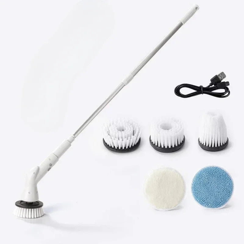 5/6-in-1 Electric Cleaning Brush 2000mAh Wireless Electric Rotary Cleaning Brush Shower Cleaning Brush Kitchen Bathroom Zpaxo 5 Brush Heads