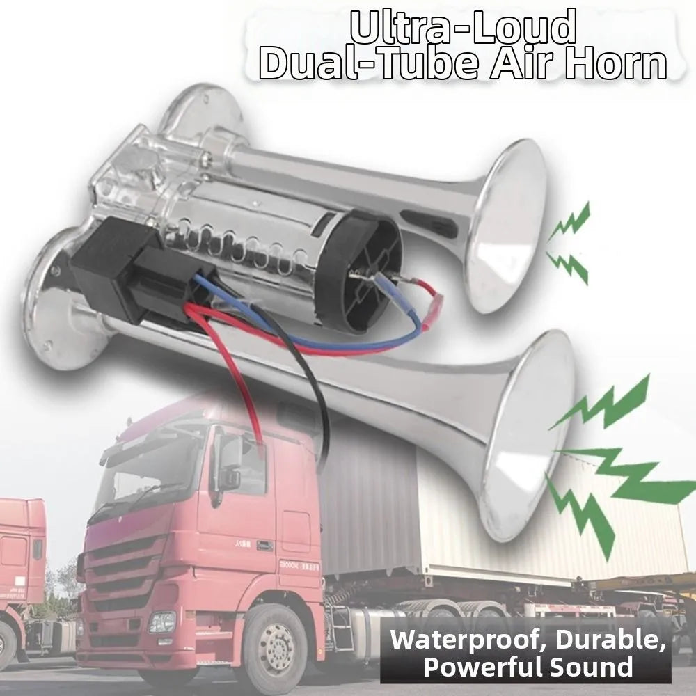 Bus Horn 12V 24V Electric 120DB Solenoid Valve Air Dual Trumpets Zpaxo