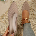Women's Pointed Toe Flat Shoes Solid Knitted Slip Casual Breathable