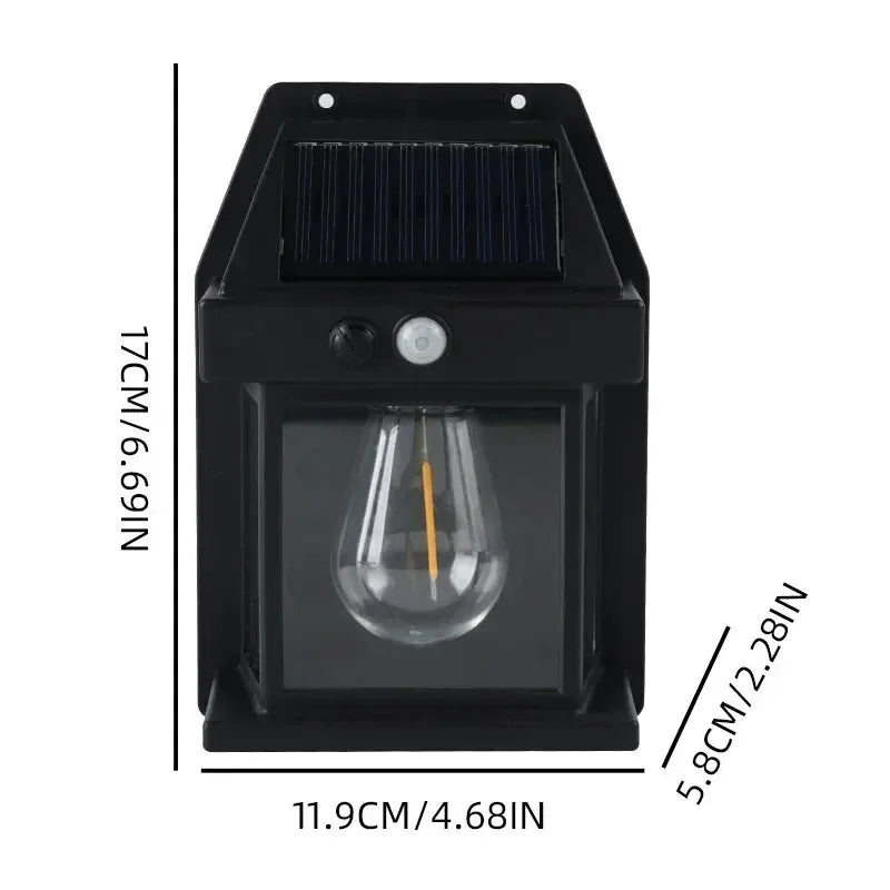 Solar Outdoor Wall Light – Waterproof Filament Garden Lamp