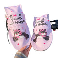 3D Design Motorcycle Handlebar Gloves Breathable Short Long Scooter Zpaxo Pink Long