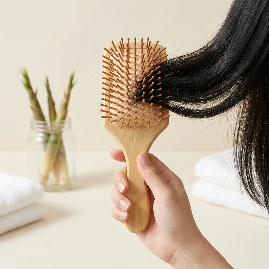 Natural Bamboo Air Cushion Hair Brush & Scalp Massage Comb Bamboo Hair Brush Zpaxo