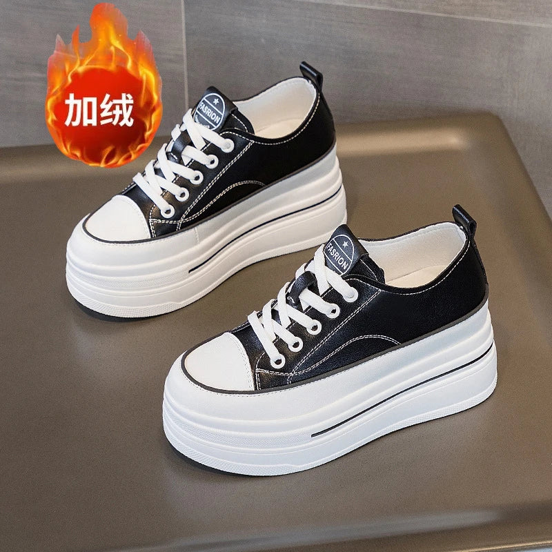 Womens Black Mesh Surface Floral Embroidery Platform Sneakers Hidden Zpaxo Black Velvet 32 China Mainland