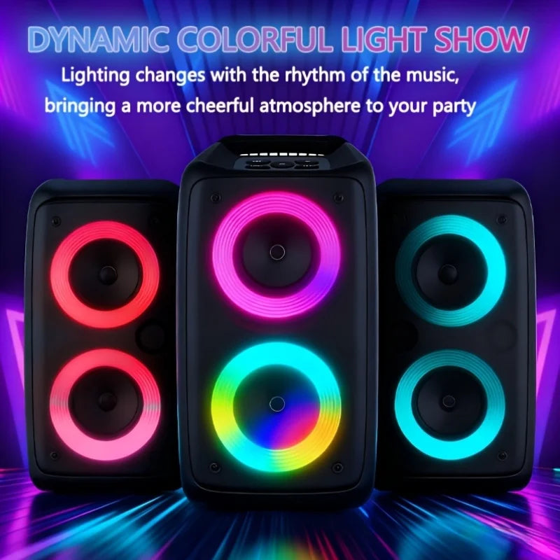 6000W Portable Speaker, Wireless Stereo, TWS, Color Lights, USB/TF Card, for Outdoor, Camping, Backyard Party, Bluetooth Speaker Zpaxo