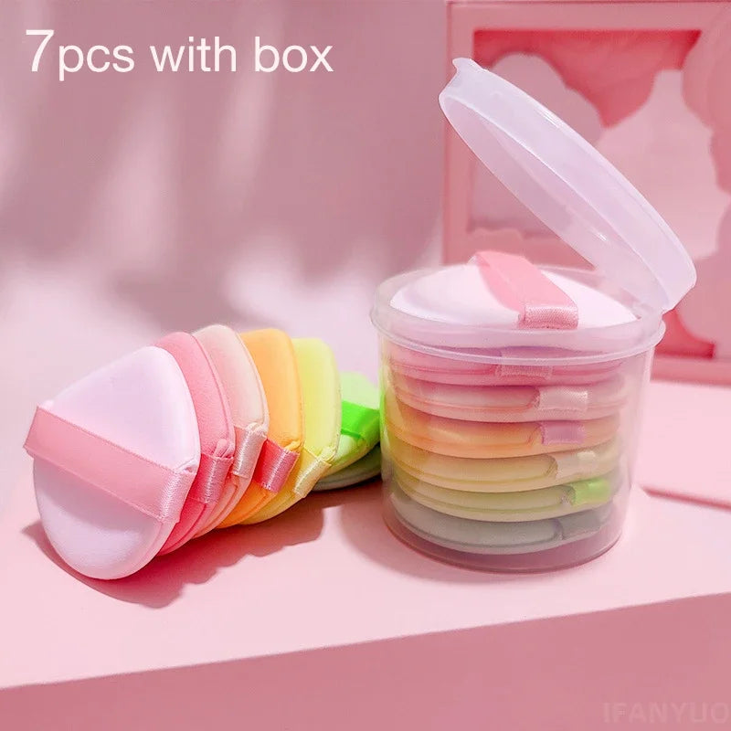 7pcs Powders Puff Makeup Sponge Powder Cosmetic Puff Dry and Wet Spong Cushion Foundation Powder Beauty Tool Makeup Accessories Zpaxo 7pc Water drop box