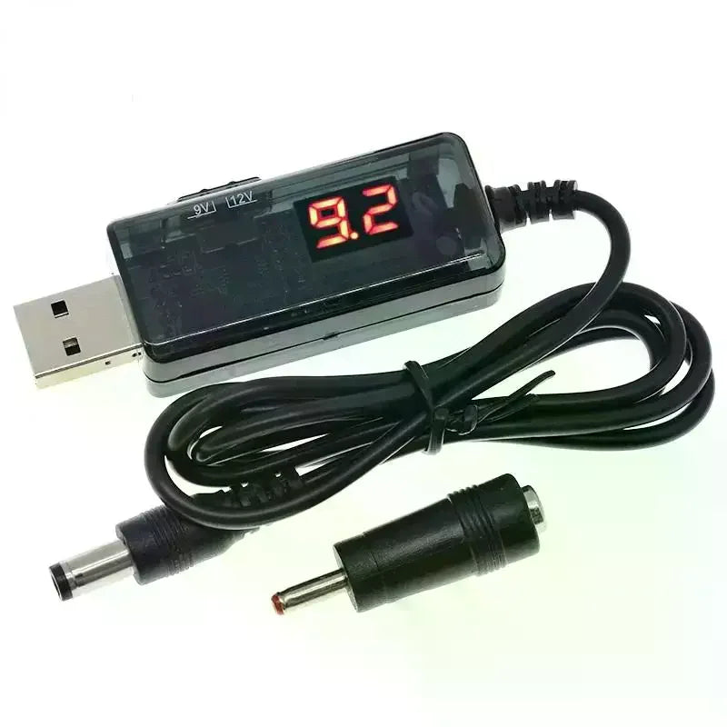 USB Boost Converter DC 5V To 9V 12V USB Step-up Converter Cable + 3.5x1.35mm Connecter For Power Supply/Charger/Power Converter Zpaxo