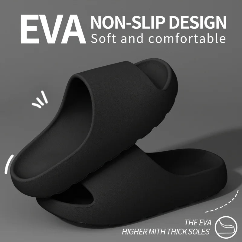 Unisex Slip On Slippers Non Slip Indoor Outdoor Home Shoes Thickened Cushioning Sole All Season Beach Shower Fashion Slides Zpaxo