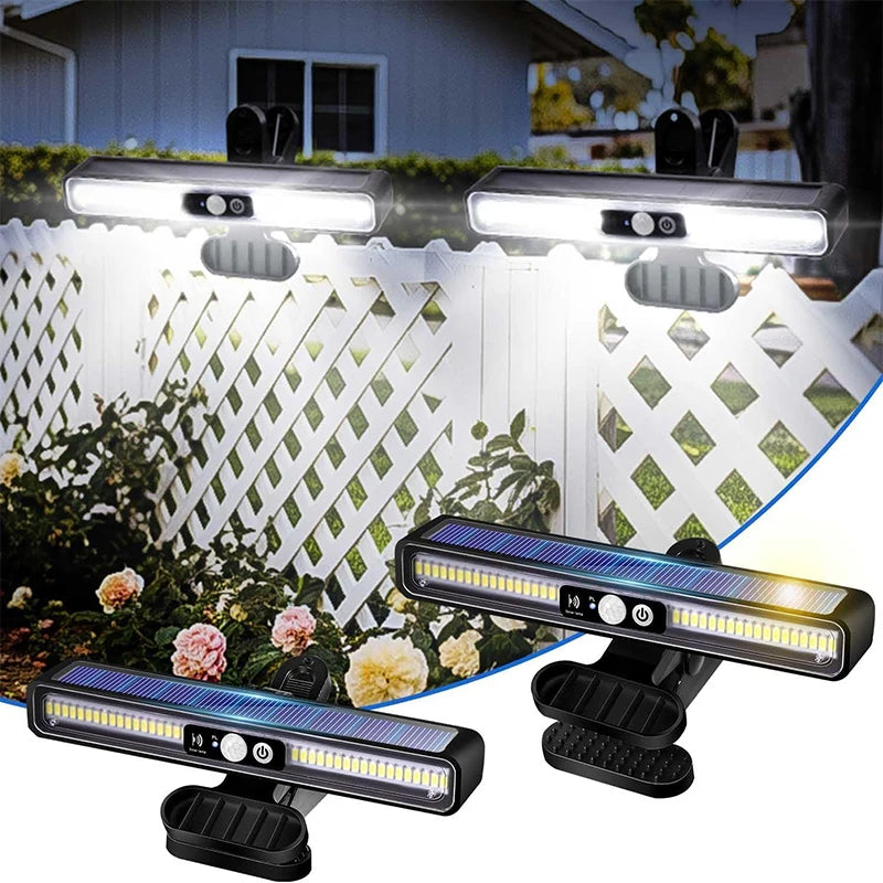 Solar Clip Light – 3 Mode PIR Motion Sensor Waterproof Outdoor LED