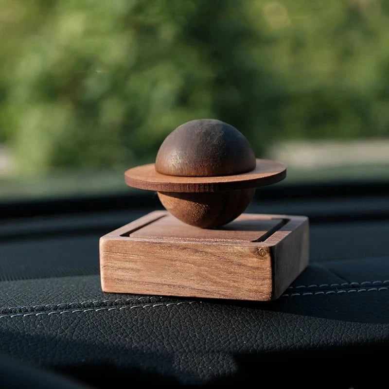 Wooden Aromatherapy Diffuser Scented Wood Planet-shaped Car Home