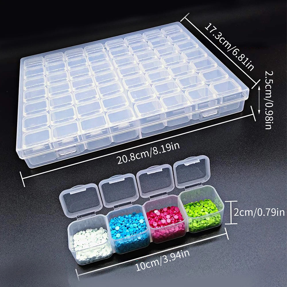 28/56 Girds Plastic Storage Box Jewelry Beads Diamond Painting Nail Art Storage Container Case Zpaxo 56 Girds