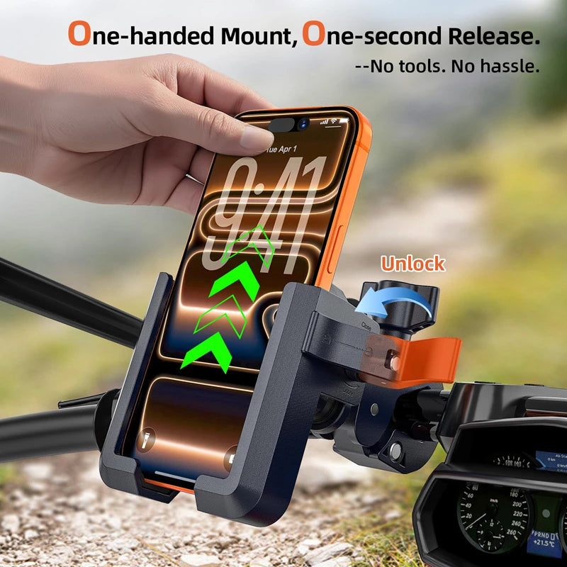 New Anti-Vibration Bicycle Phone Holder 360 Rotating Shock Absorber Quick Release Phone Mount For Electric Bike Motorcycle Zpaxo