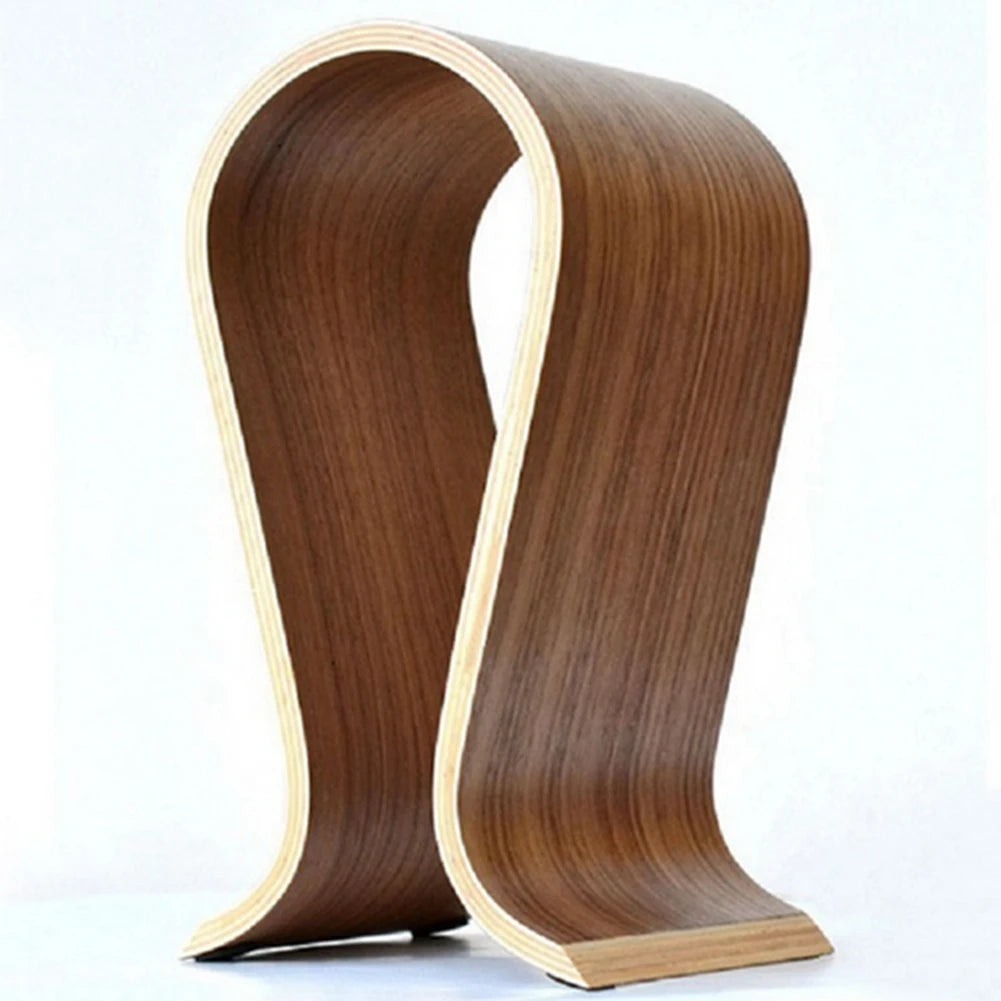 Walnut Finish Wooden Headphones U Shape Stand Holder Headset Desk Display Shelf Rack Hanger Bracket for Sony Headphone Zpaxo