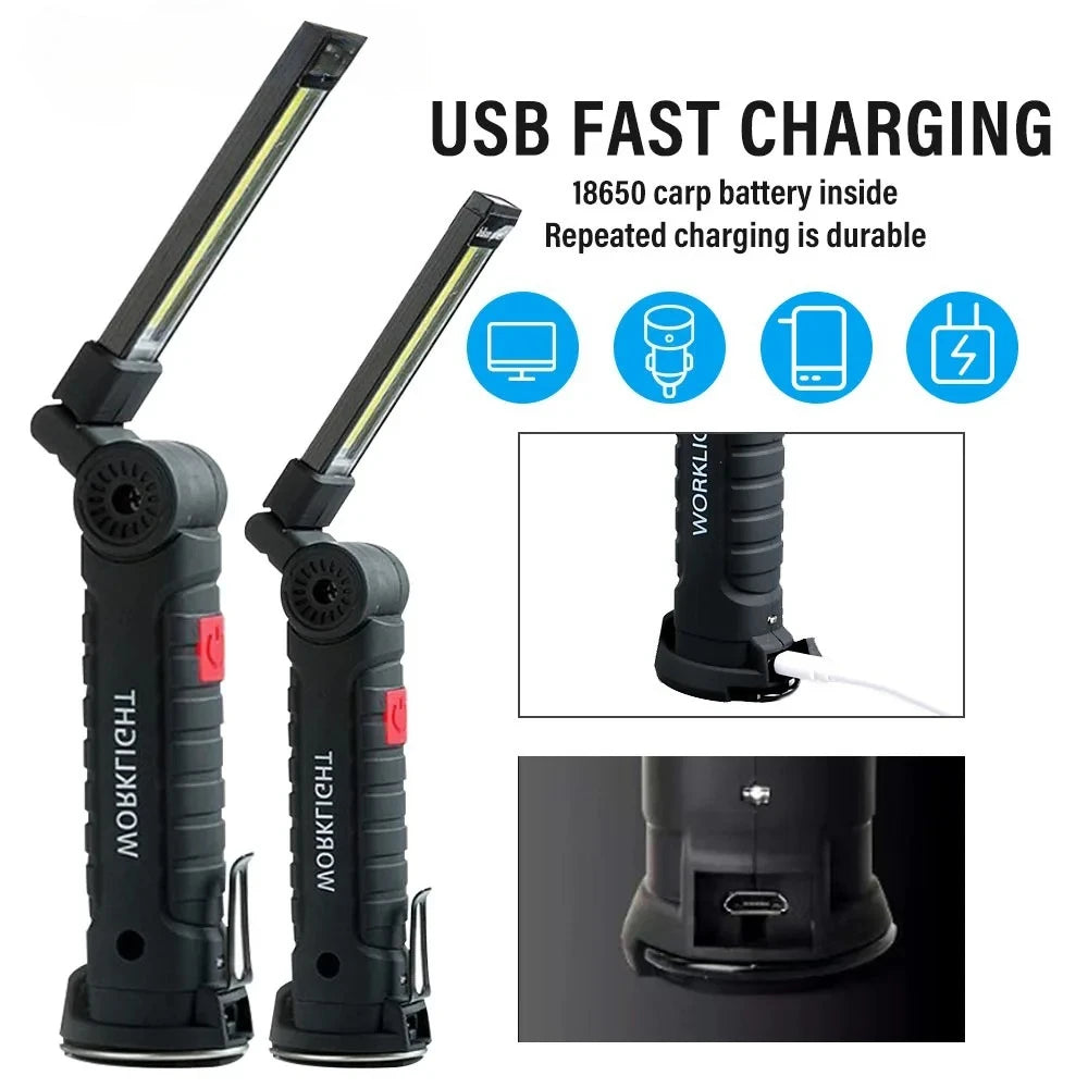 KDULIT COB LED Work Light – Magnetic, Rechargeable, 5 Modes