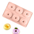 6-Cavity Silicone Donut Mold – Non-Stick Baking Mold Silicone Baking Mold Zpaxo Romantic Pink