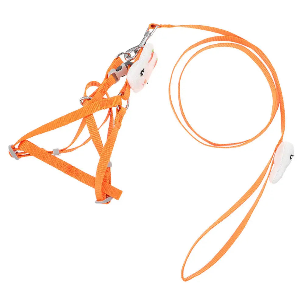 Pet Dog Harness Leash Cartoon Design Breathable Durable Puppy Walking