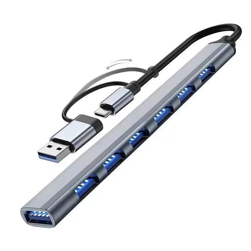 7-in-1 USB 3.0 Type-C Hub Docking Station | SD TF Audio USB-C Docking Hub Zpaxo 7 in 1 A1 With C1