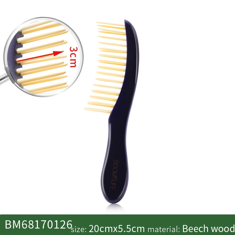 Wide Tooth Hair Combs Anti-Static Wood Comb for Styling Detangling Hair Brush for Women Head Acupuncture Point Massage Brush Zpaxo Wide comb A China Mainland