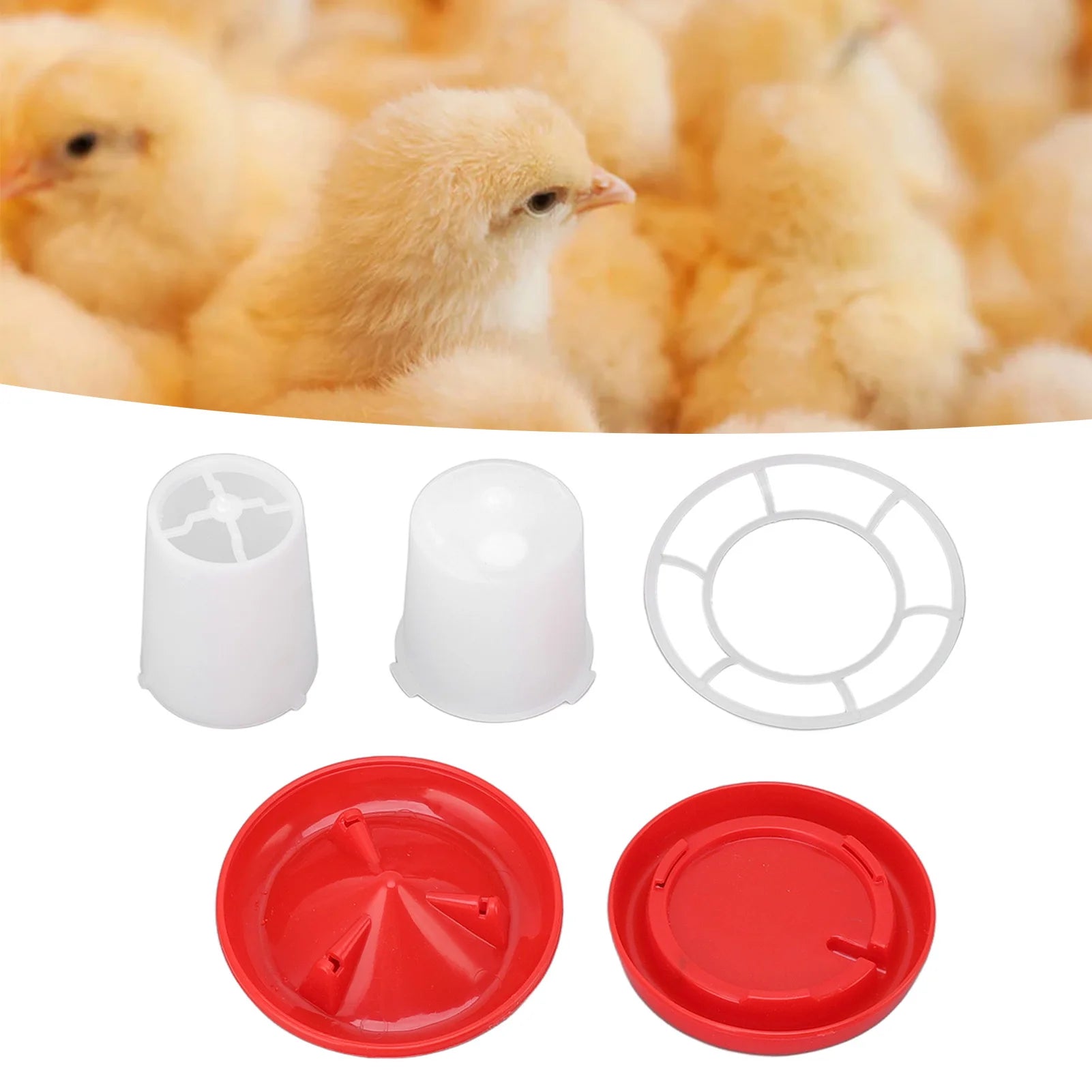Chick Feeder Easy To Clean Rotary Sleeve Design Automatic Feeding and Watering Chick Feeder and Waterer Kit for Chicks Zpaxo
