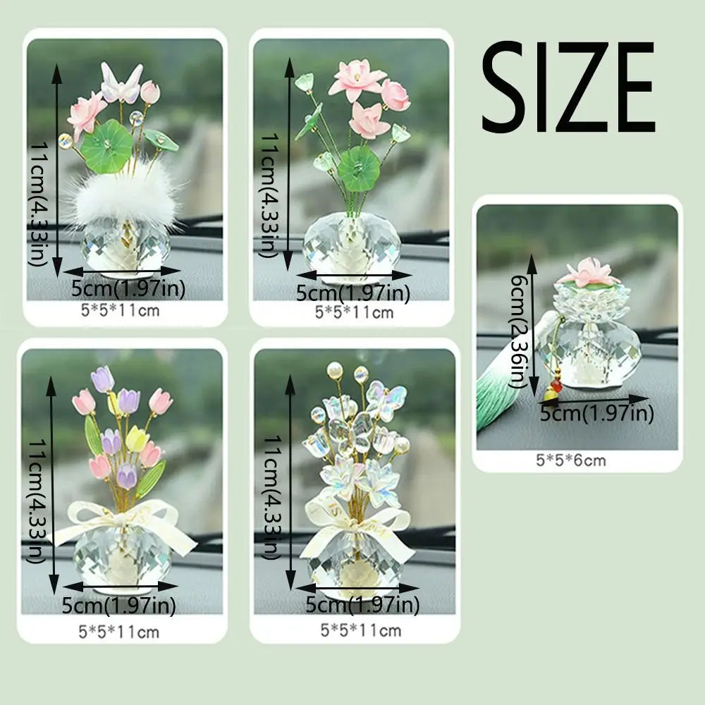Creative Mini Crystal Glass Flowers Lotus Shaped Realistic Flower Zpaxo